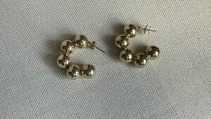 Shashi Hoop Golden Tone Earrings New